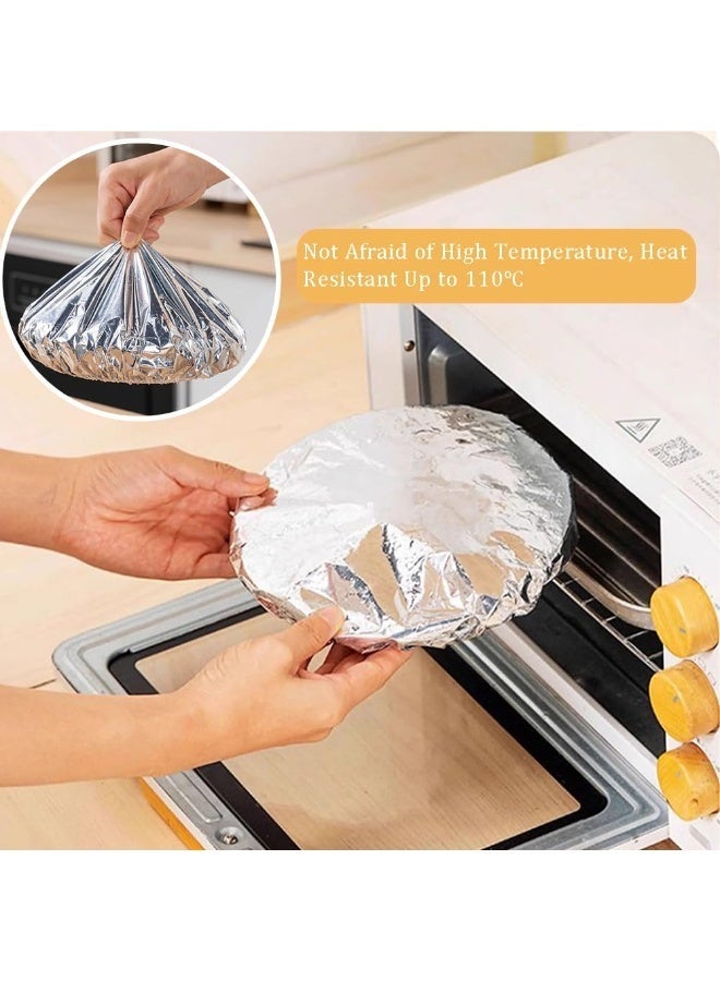 Forest Home 30Pcs Repeatable Aluminium Foil Film Insulation Cover,Aluminum Foil Food Covers,Kitchen Fresh-Keeping Insulation Film,Fruit Cling Wra,Reusable Elastic Bowl Covers - Image 4